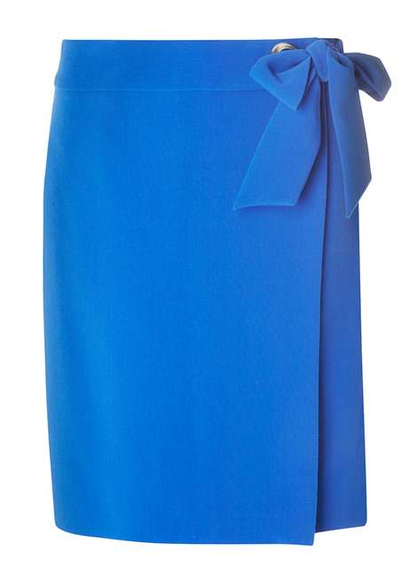 Cobalt Tie Front Skirt